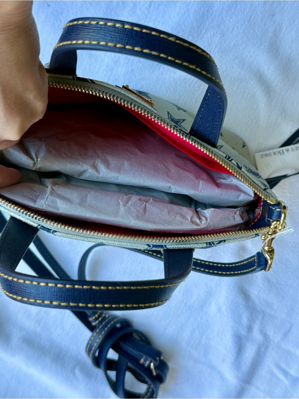 Dooney & Bourke Dallas Cowboys Saffiano Zip Satchel - Picture 3 of 3
